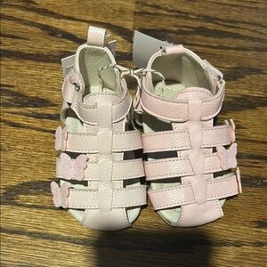 Robeez Pink Baby Walker Sandals with Closed-Toe Design